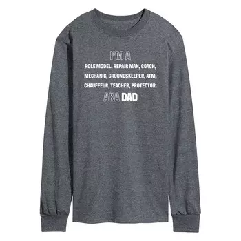 Мужская футболка с длинными рукавами и рисунком I'm A Dad List Licensed Character, цвет Heather Charcoal