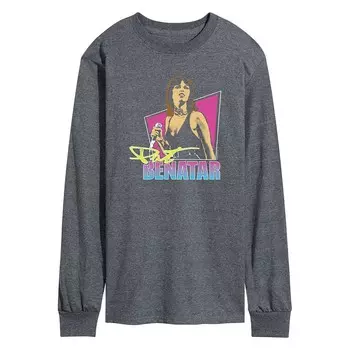 Мужская футболка с длинными рукавами и рисунком Pat Benatar Licensed Character, цвет Heather Charcoal