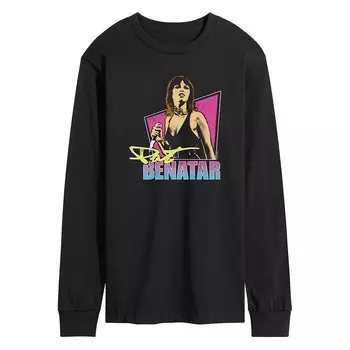Мужская футболка с длинными рукавами и рисунком Pat Benatar Licensed Character, черный