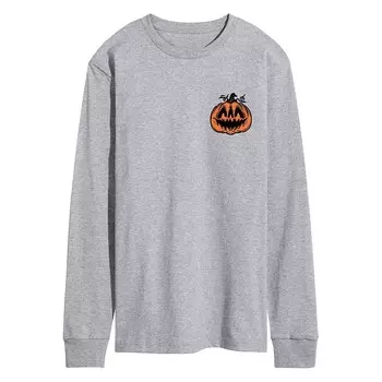 Мужская футболка с длинными рукавами и рисунком Spooky Jack O' Lantern Licensed Character, серый