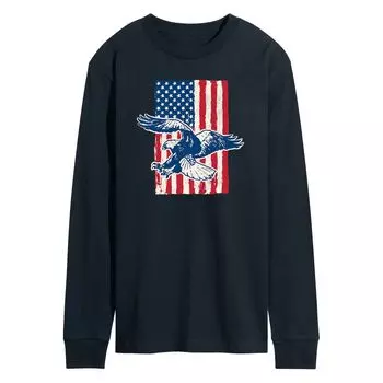 Мужская футболка с длинными рукавами и рисунком американского флага Eagle Licensed Character