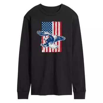 Мужская футболка с длинными рукавами и рисунком американского флага Eagle Licensed Character