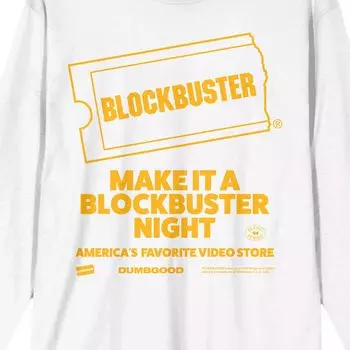 Мужская футболка с длинными рукавами и рисунком Blockbuster "Make It a Blockbuster Night" Licensed Character