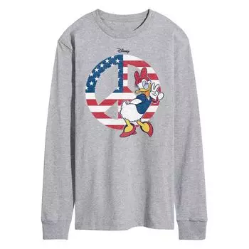 Мужская футболка с длинными рукавами и рисунком Disney's Daisy Duck Peace Licensed Character