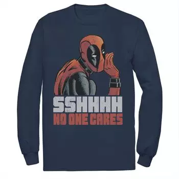 Мужская футболка с длинными рукавами и рисунком Marvel Deadpool SHHH No One Cares Whisper
