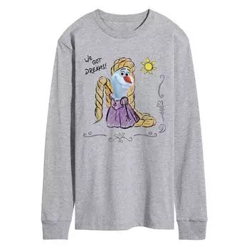 Мужская футболка с длинными рукавами и рисунком Олафа Disney's Frozen: Запутанная история