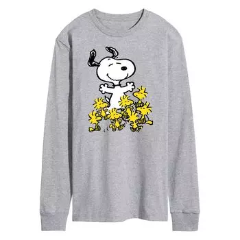 Мужская футболка с длинными рукавами и рисунком Peanuts Party Licensed Character