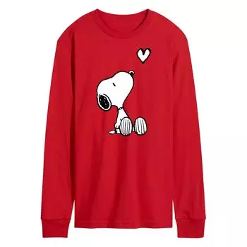 Мужская футболка с длинными рукавами и рисунком Peanuts Snoopy Heart Licensed Character