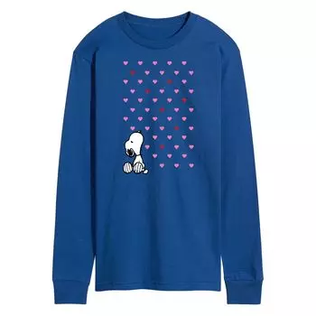 Мужская футболка с длинными рукавами и рисунком Peanuts Snoopy Heart Licensed Character
