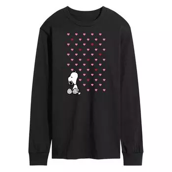 Мужская футболка с длинными рукавами и рисунком Peanuts Snoopy Heart Licensed Character
