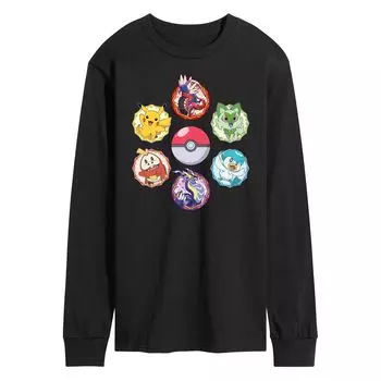 Мужская футболка с длинными рукавами и рисунком Pokemon Sparkle Badges