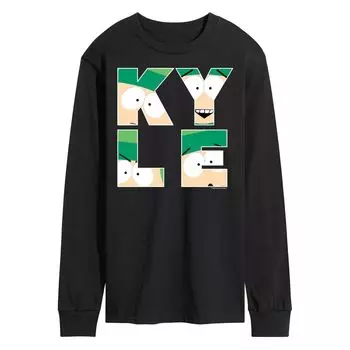 Мужская футболка с длинными рукавами и рисунком South Park Kyle Licensed Character