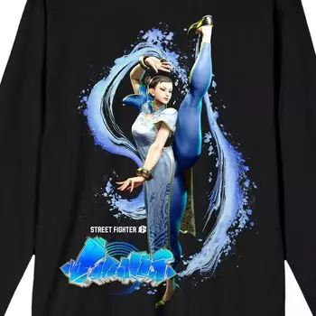Мужская футболка с длинными рукавами и рисунком Street Fighter VI Chun Li Licensed Character
