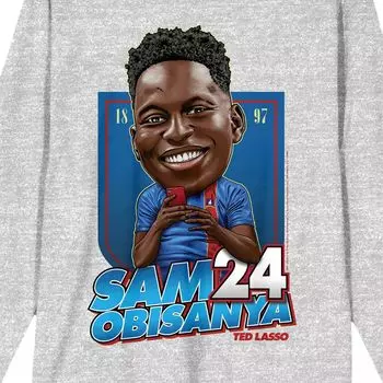 Мужская футболка с длинными рукавами и рисунком Ted Lasso Sam Obisanya #24 Licensed Character