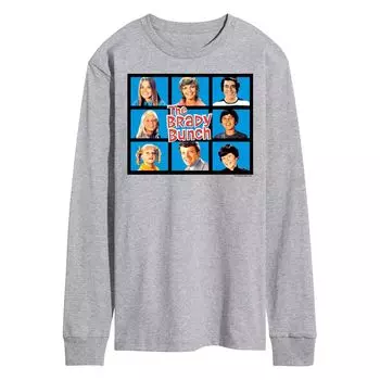 Мужская футболка с длинными рукавами и рисунком The Brady Bunch в сетку Licensed Character