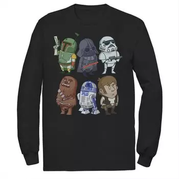 Мужская футболка с длинными рукавами и рисунком в стиле каракули Star Wars