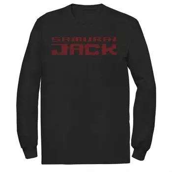Мужская футболка с длинными рукавами и текстовым логотипом Cartoon Network Samurai Jack Licensed Character