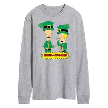 Мужская футболка с длинными рукавами ко Дню Святого Патрика Beavis And Butthead Licensed Character