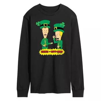 Мужская футболка с длинными рукавами ко Дню Святого Патрика Beavis And Butthead Licensed Character
