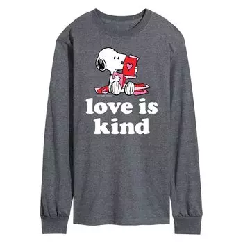 Мужская футболка с длинными рукавами Love Is Kind с арахисом Licensed Character