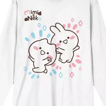 Мужская футболка с длинными рукавами Mimi & Neko Rabbit And Cat Licensed Character