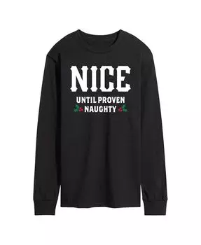 Мужская футболка с длинными рукавами Nice Until Proven Naughty AIRWAVES, черный