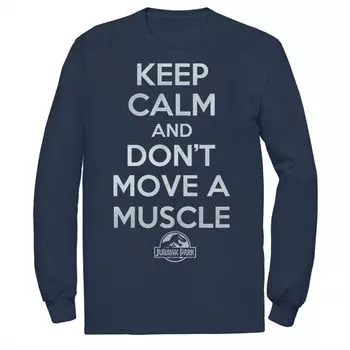 Мужская футболка с длинными рукавами «Парк Юрского периода Keep Calm and Don’t Move» Licensed Character