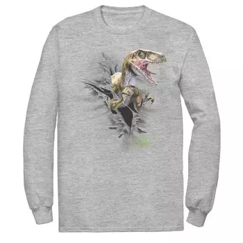 Мужская футболка с длинными рукавами «Парк Юрского периода Ripping Velociraptor» Licensed Character