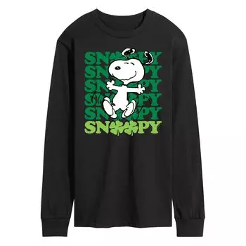 Мужская футболка с длинными рукавами Peanuts Snoopy Clover Dance Licensed Character