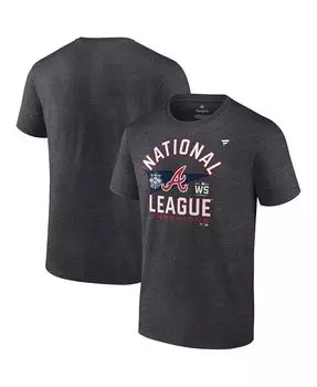 Мужская футболка с древесным углем Atlanta Braves 2021 National League Champions Locker Room Fanatics, черный