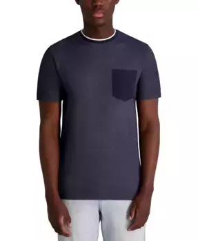 Мужская футболка с фактурной вафельной вязкой KARL LAGERFELD PARIS, синий