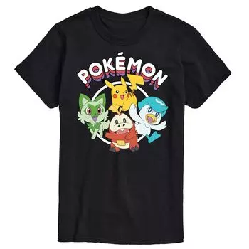 Мужская футболка с фиолетовым квадратным рисунком Pokemon Scarlet Licensed Character