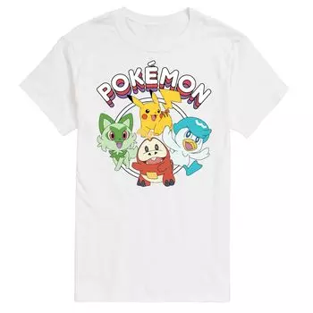 Мужская футболка с фиолетовым квадратным рисунком Pokemon Scarlet Licensed Character