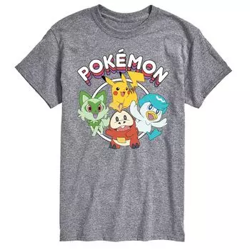 Мужская футболка с фиолетовым квадратным рисунком Pokemon Scarlet Licensed Character