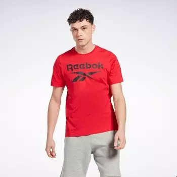 Мужская футболка с фирменным большим логотипом Reebok, красный