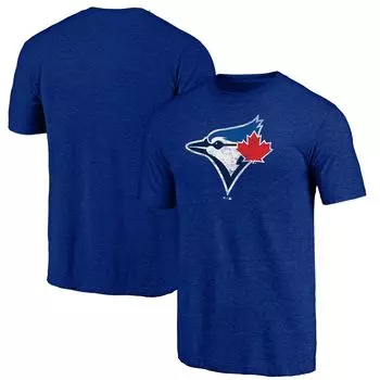Мужская футболка с фирменным логотипом Royal Toronto Blue Jays Tri-Blend с официальным логотипом Fanatics