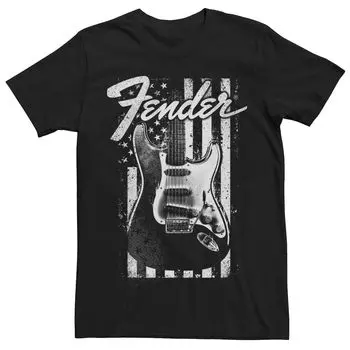 Мужская футболка с флагом Fender и плакатом под гитару Licensed Character