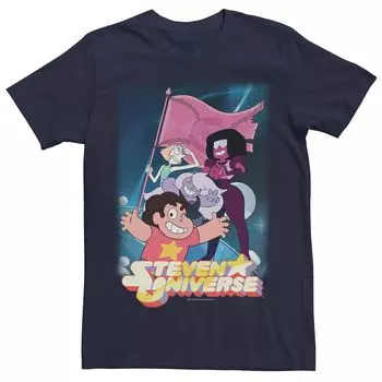 Мужская футболка с флагом и плакатом команды Cartoon Network Steven Universe, Blue Licensed Character, синий