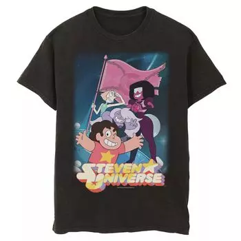 Мужская футболка с флагом и плакатом команды Cartoon Network Вселенная Стивена Licensed Character, черный