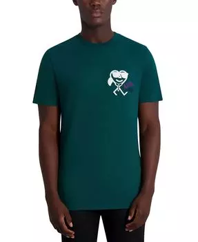 Мужская футболка с флокированным логотипом KARL LAGERELD PARIS KARL LAGERFELD PARIS, зеленый