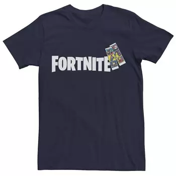 Мужская футболка с фотолентой и логотипом Fortnite Licensed Character, темно-синий