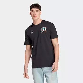 Мужская футболка с футбольным значком Месси Adidas, черный