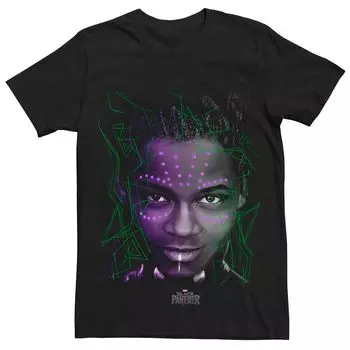 Мужская футболка с геометрическим портретом Marvel Black Panther Shuri Licensed Character