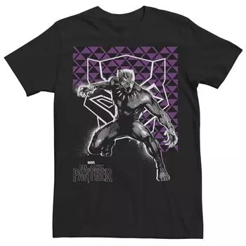 Мужская футболка с геометрическим рисунком Marvel Black Panther Licensed Character
