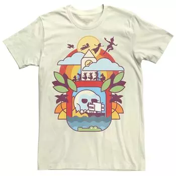 Мужская футболка с геометрическим рисунком Питера Пэна и портретом Neverland Disney