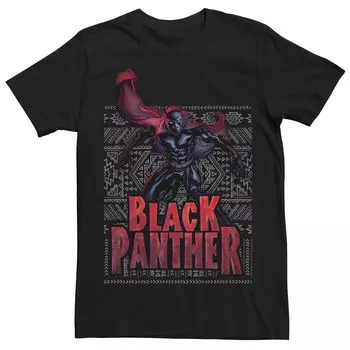 Мужская футболка с геометрическим узором Marvel Black Panther Licensed Character