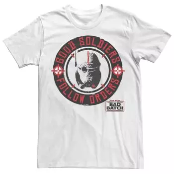 Мужская футболка с гербом «Звездные войны Bad Batch Good Soldiers Follow Orders» Licensed Character