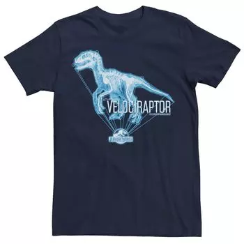 Мужская футболка с голограммой и логотипом Jurassic World Velociraptor, Blue Licensed Character, синий