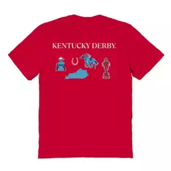 Мужская футболка с горизонтальным логотипом Kentucky Derby и принтом в виде иконки Licensed Character, красный