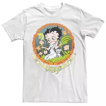 Мужская футболка с гороскопом Betty Boop Virgo Licensed Character, белый